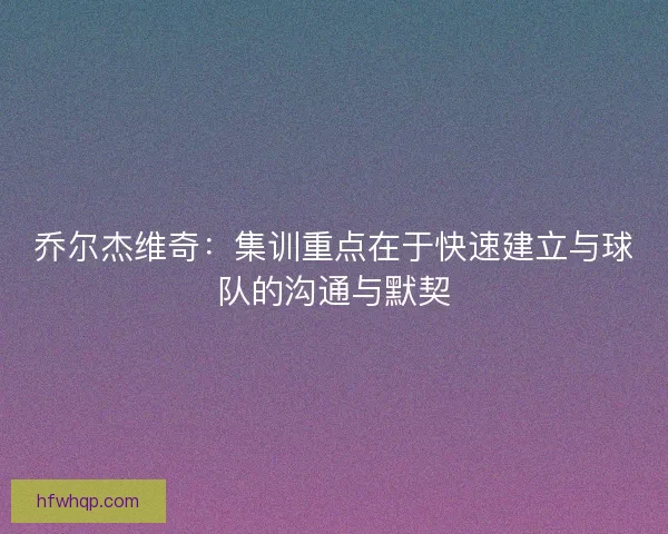 乔尔杰维奇：集训重点在于快速建立与球队的沟通与默契